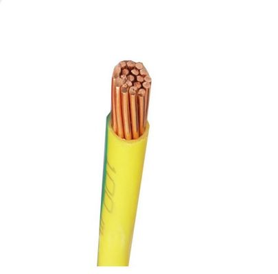 สีเหลืองสีเขียว 450 / 700V สายไฟหุ้มฉนวน PVC CU Earth Grounding Cable
